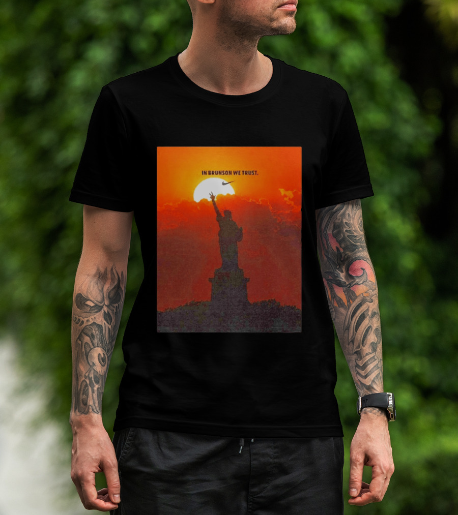 In Brunson We Trust New York Knicks Nike Liberty Sunset T-Shirt