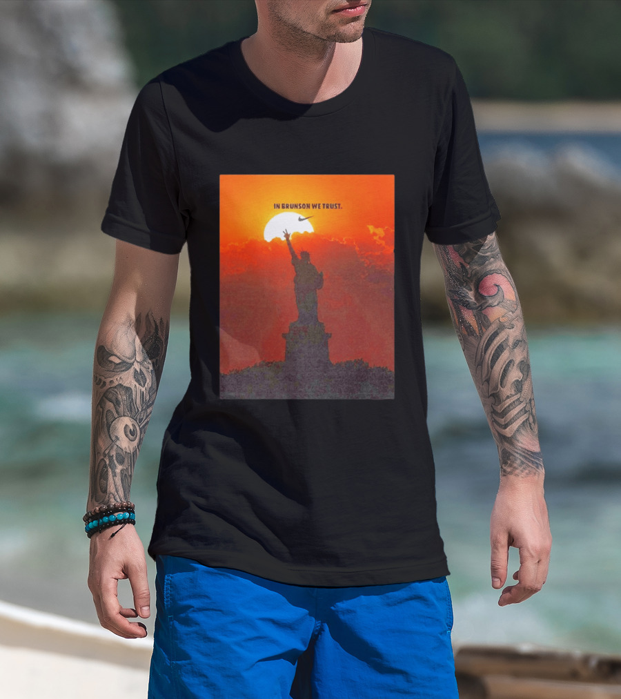 In Brunson We Trust New York Knicks Nike Liberty Sunset T-Shirt