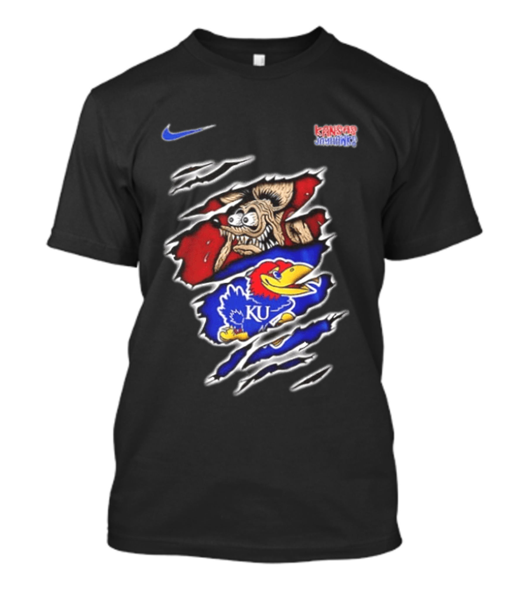 Kansas Jayhawks NCAA Nike Rat Fink Built To Not Bow KU Jayhawk T-Shirt
