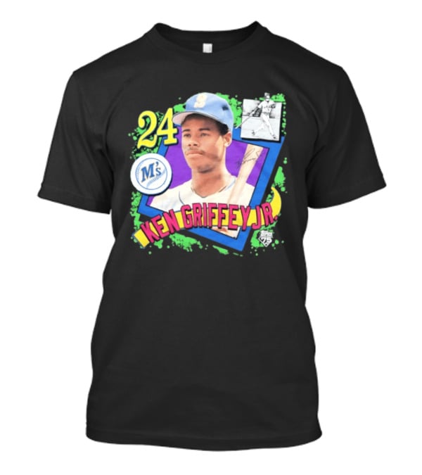 Ken Griffey Jr 24 Seattle Mariners Baseball Card Retro Topps 75 M's T-Shirt