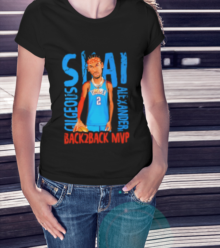 Shai Gilgeous Alexander Back 2 Back MVP Oklahoma City T-Shirt
