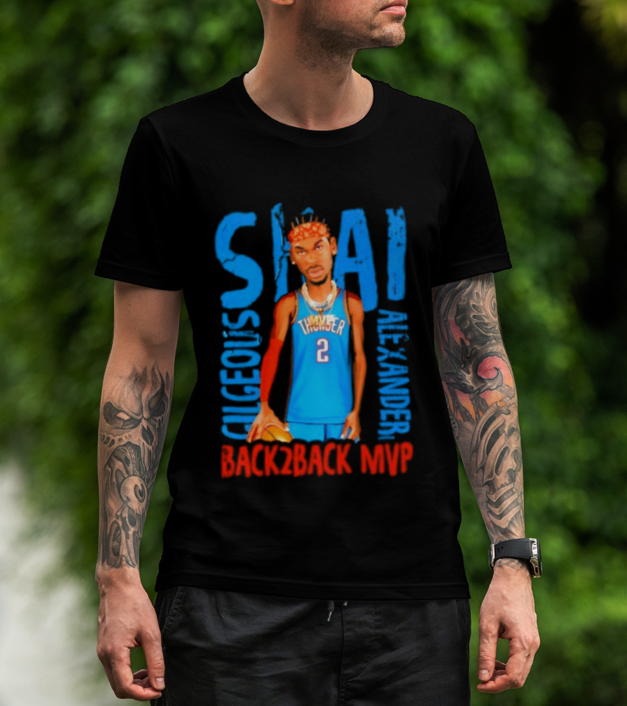 Shai Gilgeous Alexander Back 2 Back MVP Oklahoma City T-Shirt