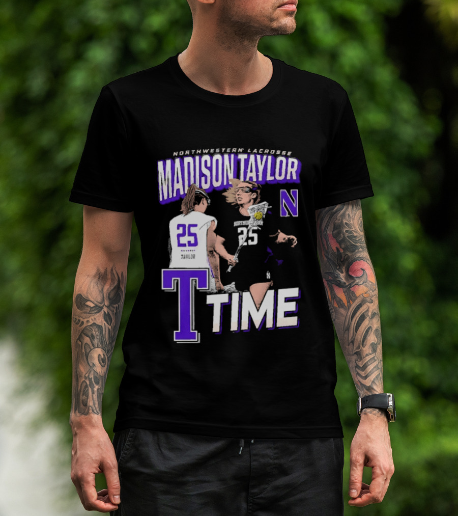 Northwestern Lacrosse Madison Taylor 25 Time T-Shirt