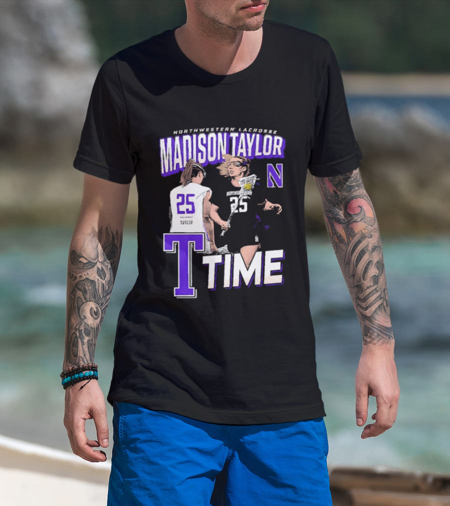 Northwestern Lacrosse Madison Taylor 25 Time T-Shirt