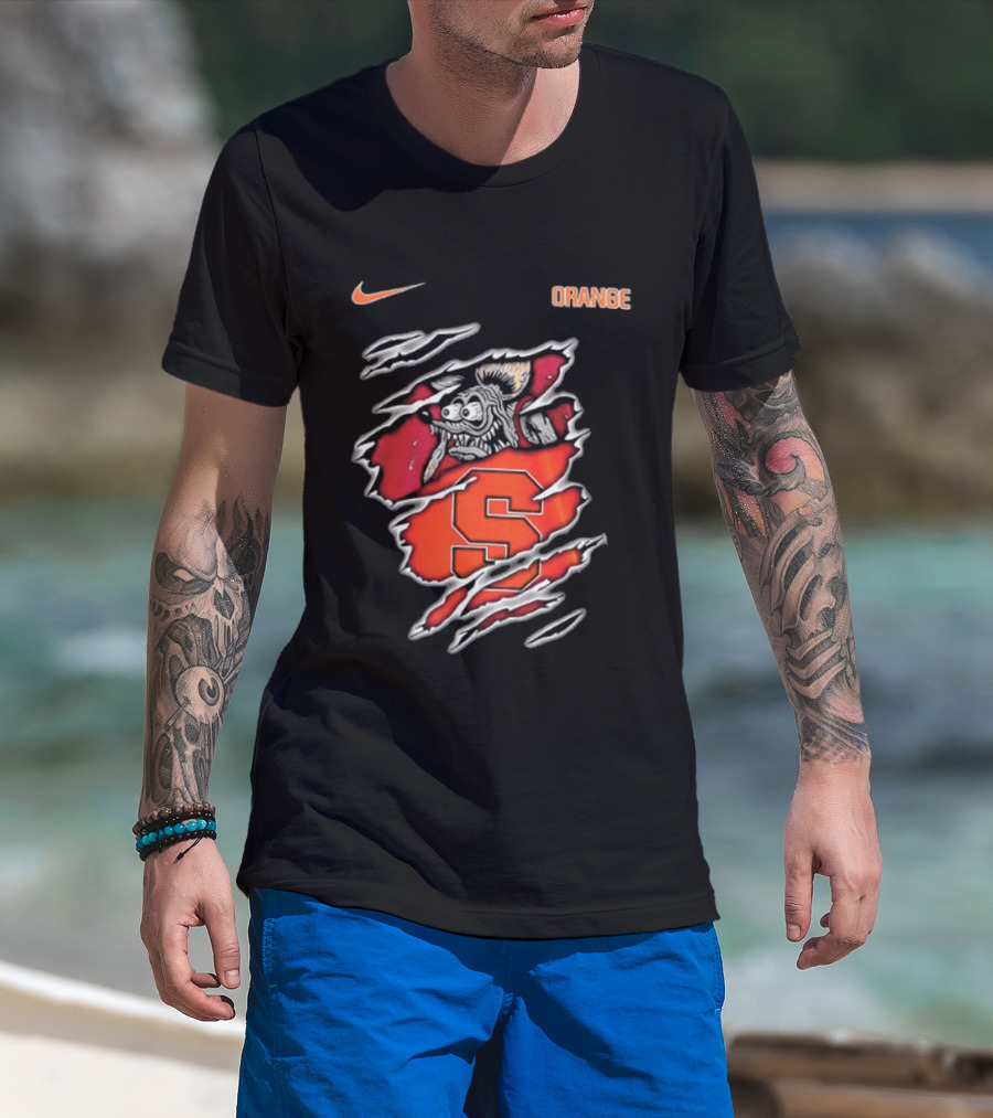 Nike Syracuse Orange S Logo Rat Fink Built To Not Bow T-Shirt