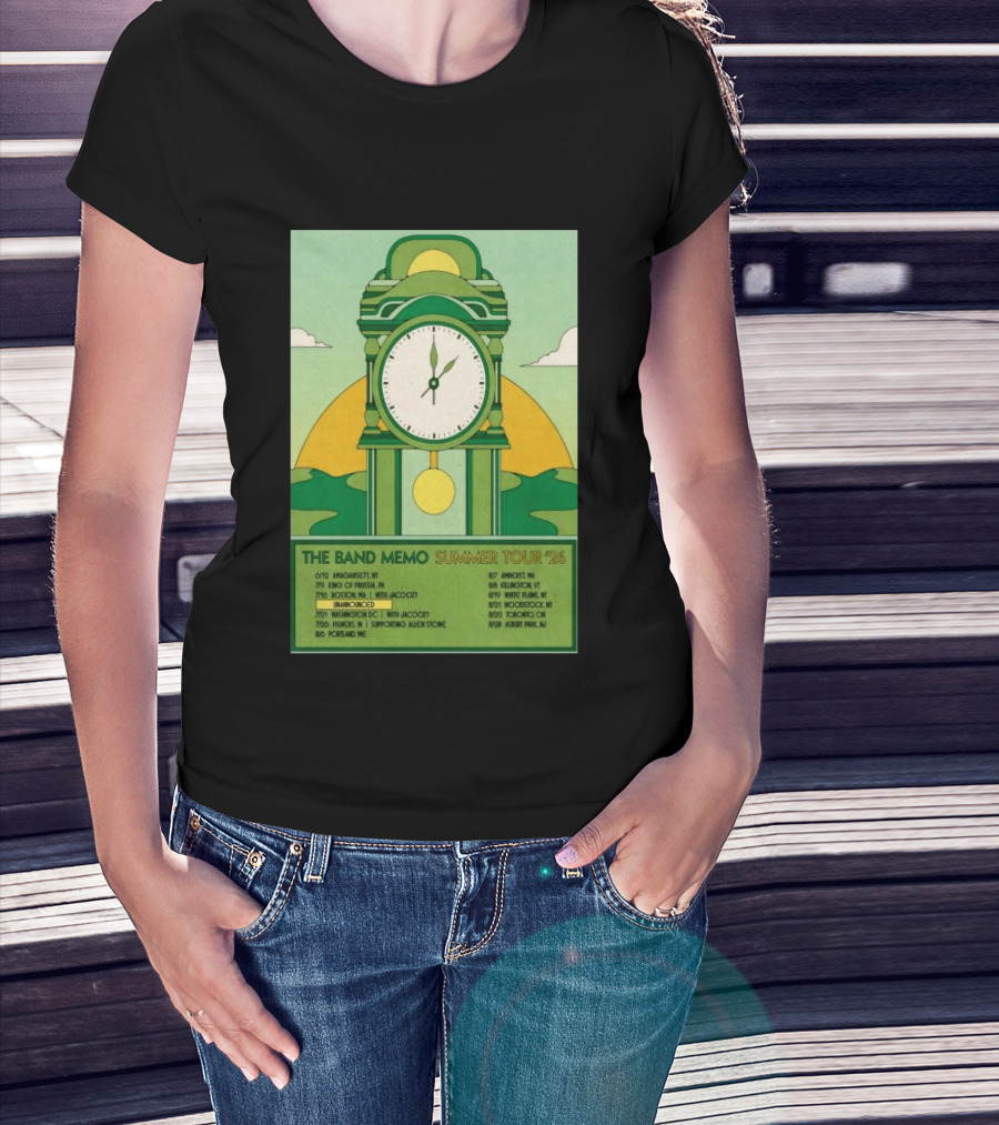The Band Memo Summer Tour 2026 Amagansett King Of Prussia Boston Washington Missoula Portland Amherst Killington Woodstock Toronto Asbury Park T-Shirt