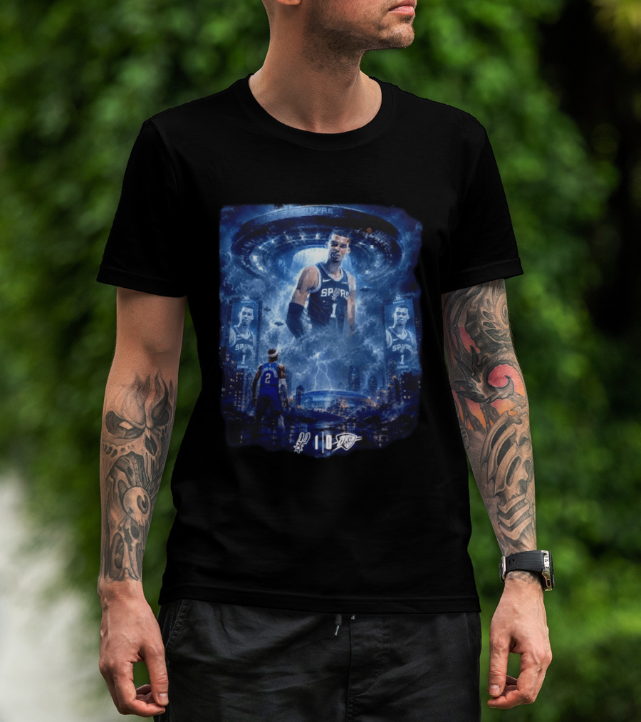 Victor Wembanyama Spurs Vs OKC Thunder Epic Double Overtime Showdown Game 1 T-Shirt