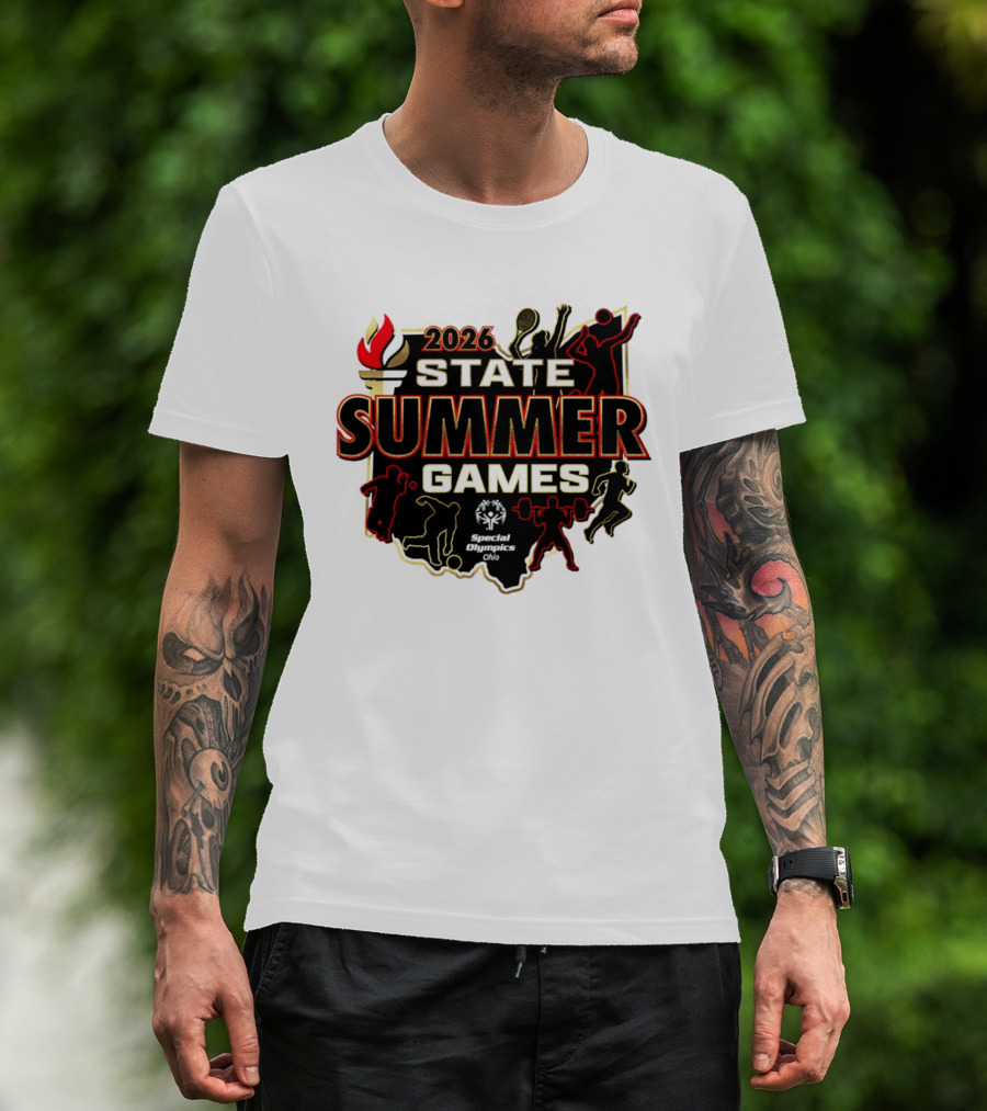 2026 State Summer Games Athletic Silhouettes And Torch T-Shirt