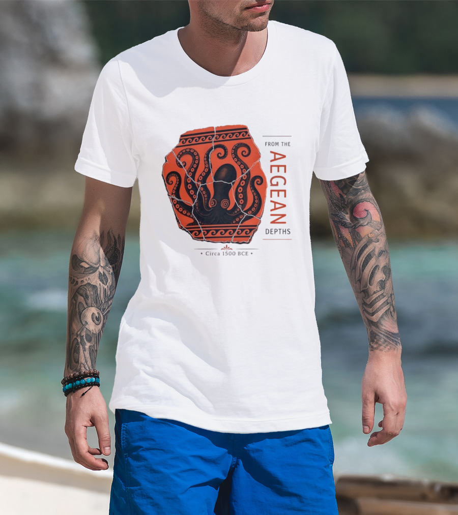 Ancient Aegean Octopus From The Aegean Depths Circa 1500 BCE T-Shirt