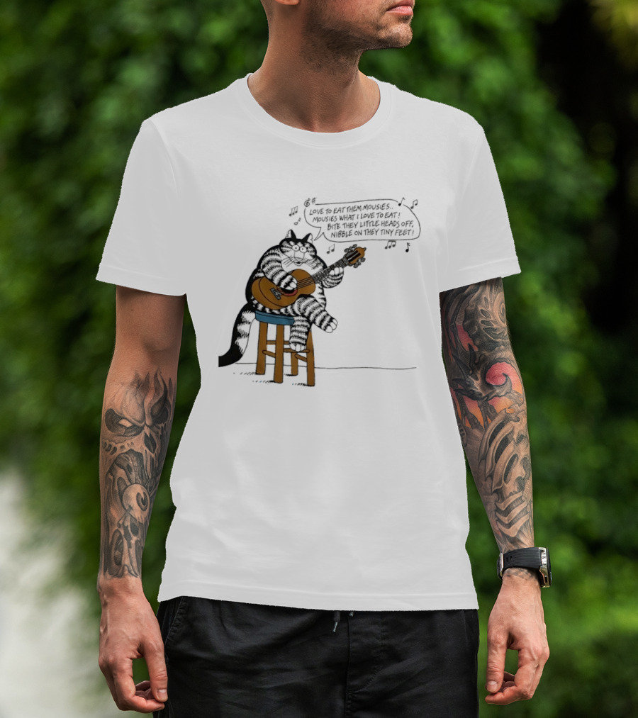 Cat Cartoon Love To Eat Them Mousies Bite Their Little Heads Off Melody T-Shirt