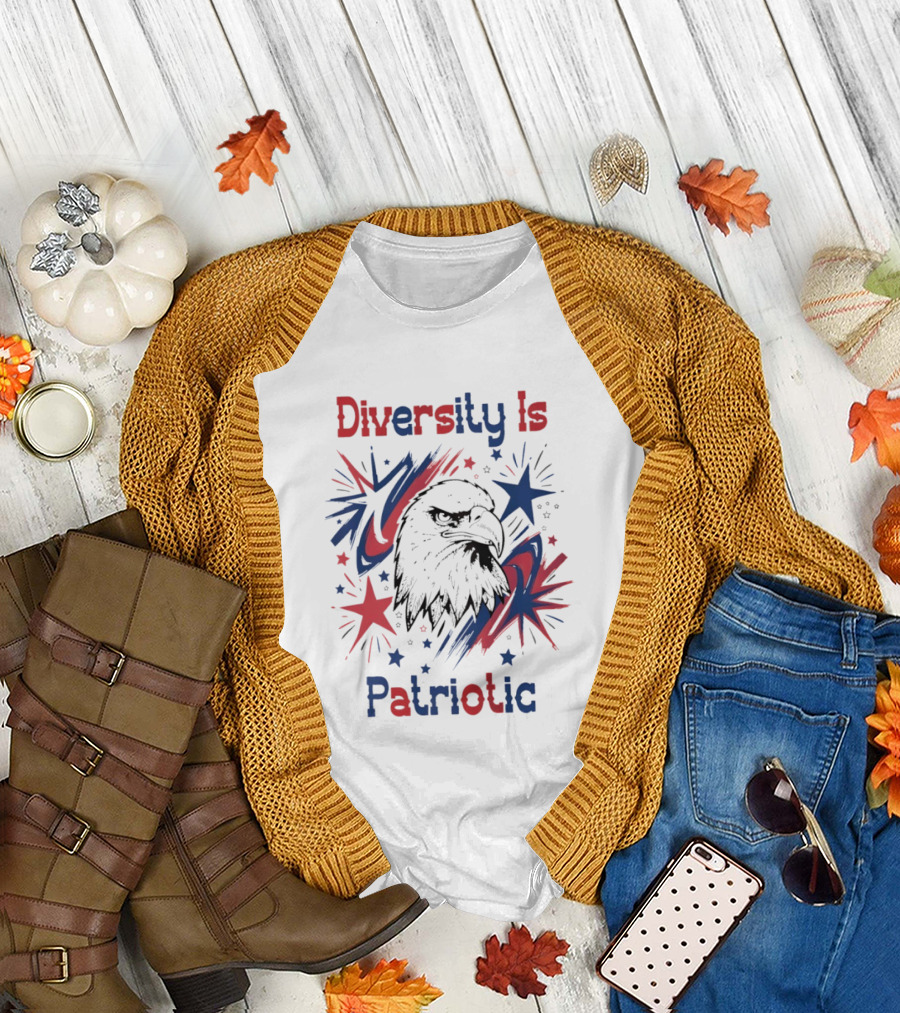 Diversity Is Patriotic Eagle Stars Fourth of July T-Shirt