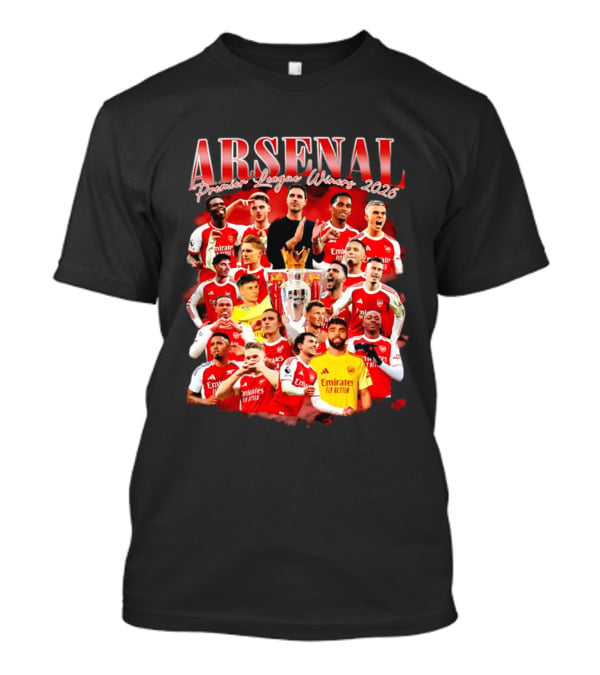 Arsenal Premier League Champions 2026 Celebratory Team Collage T-Shirt