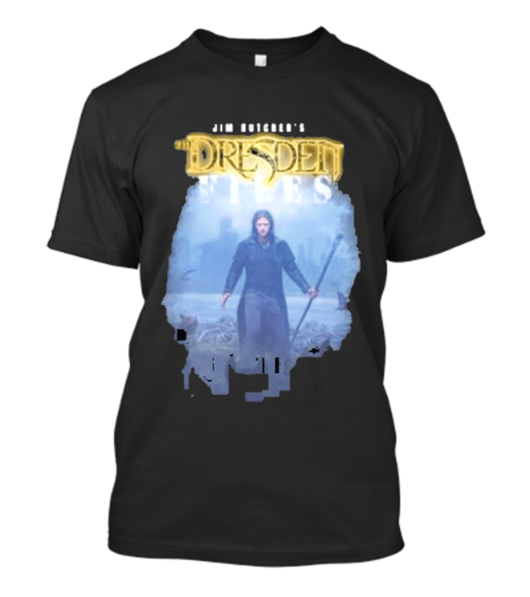 Jim Butcher's Dresden Files Man Holding Staff T-Shirt