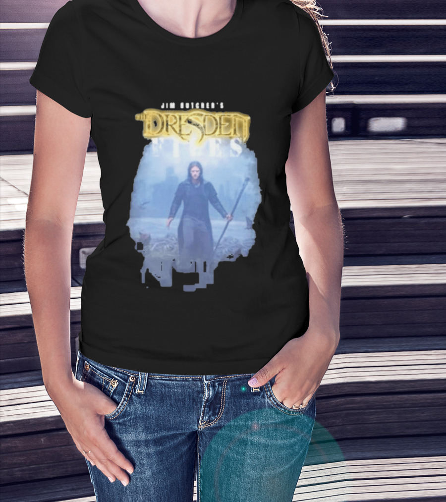 Jim Butcher's Dresden Files Man Holding Staff T-Shirt