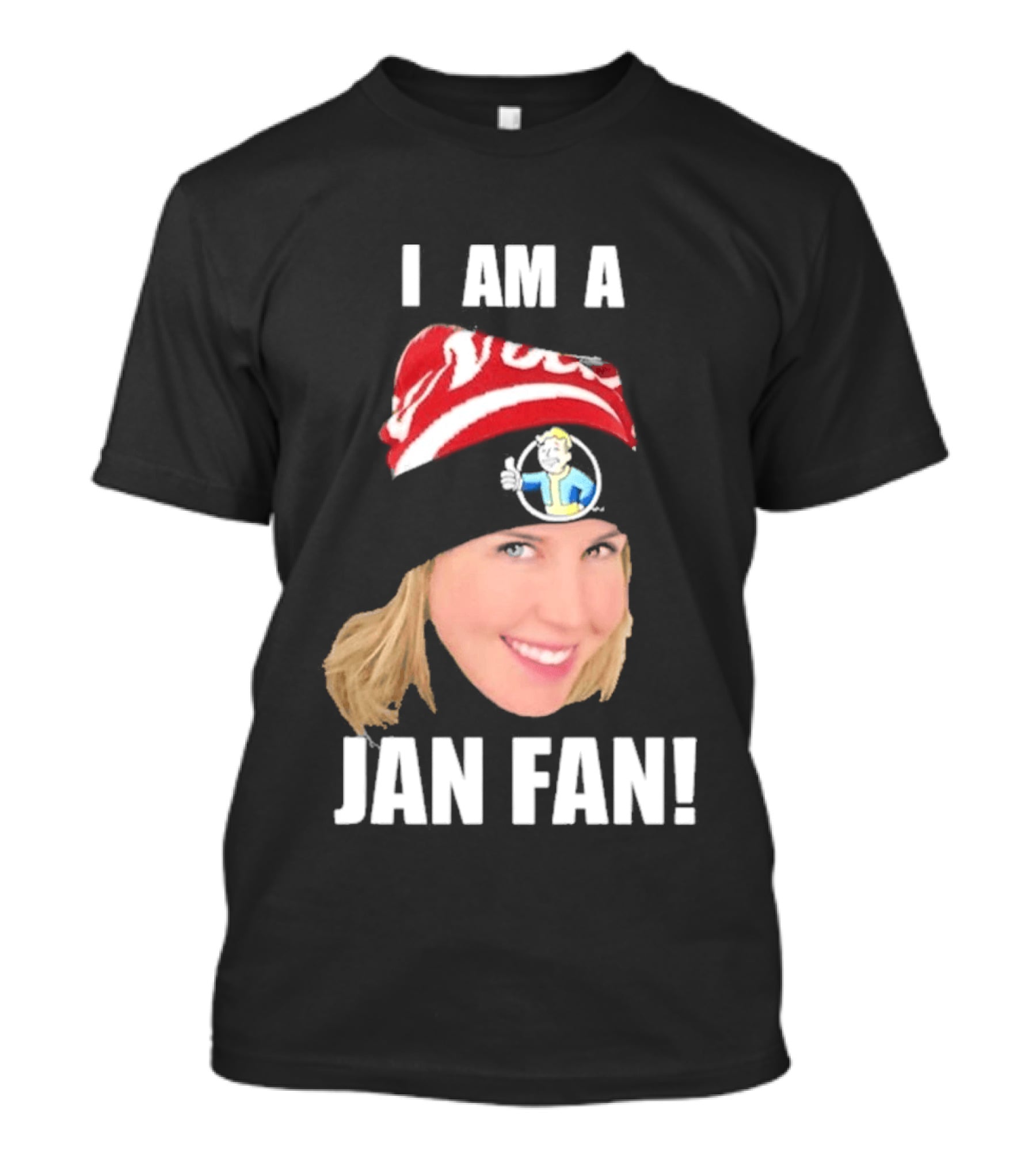 I Am A Jan Fan Face With Red Hat And Iconic Game T-Shirt