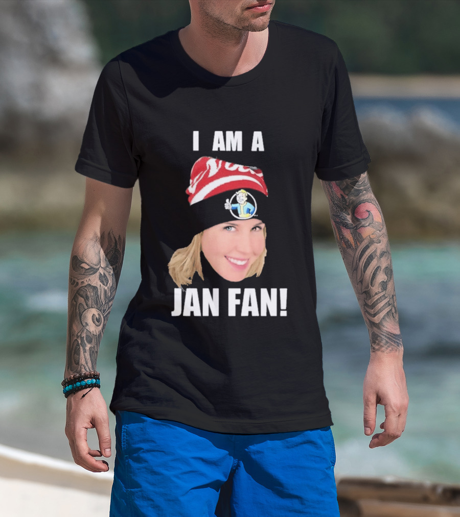 I Am A Jan Fan Face With Red Hat And Iconic Game T-Shirt