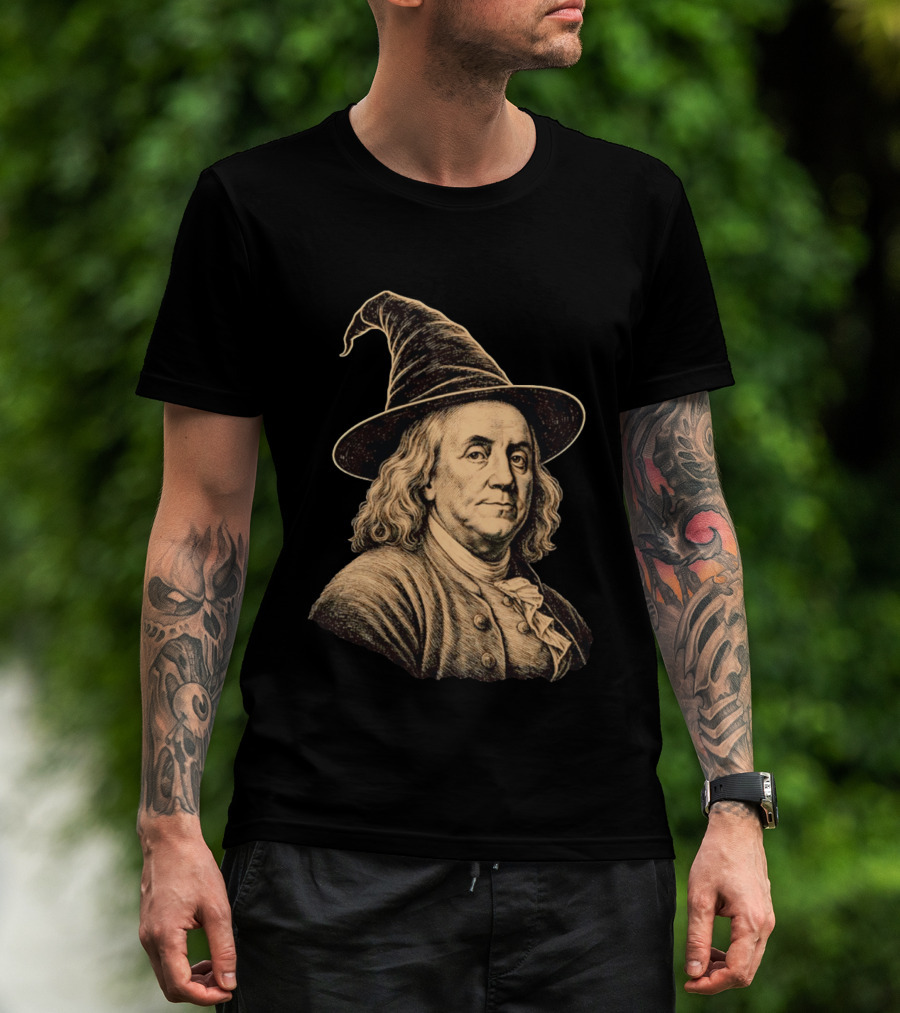 Wizard Benjamin Franklin Witch Hat T-Shirt