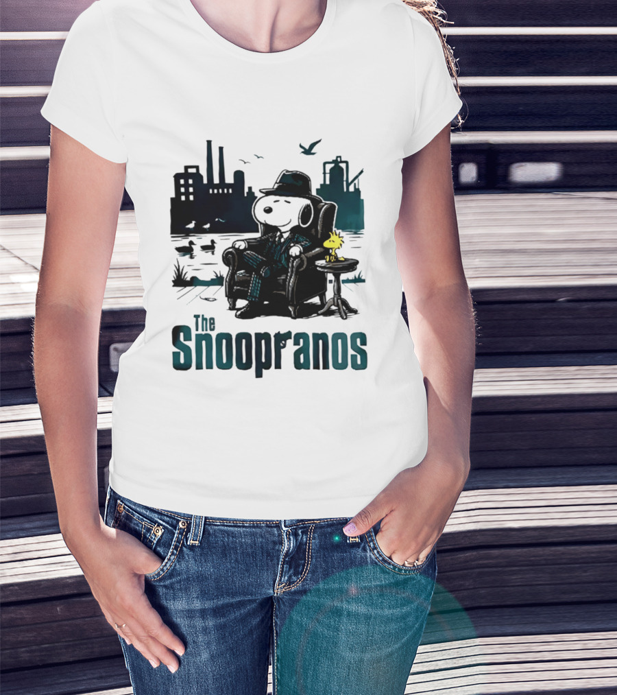The Snoopranos Peanuts Snoopy Woodstock Mafia Scene T-Shirt