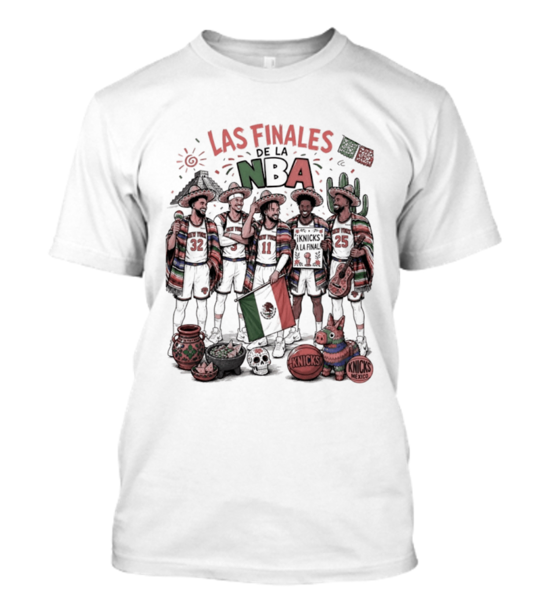 Las Finales De La NBA New York Knicks Mexico Heritage Celebration T-Shirt