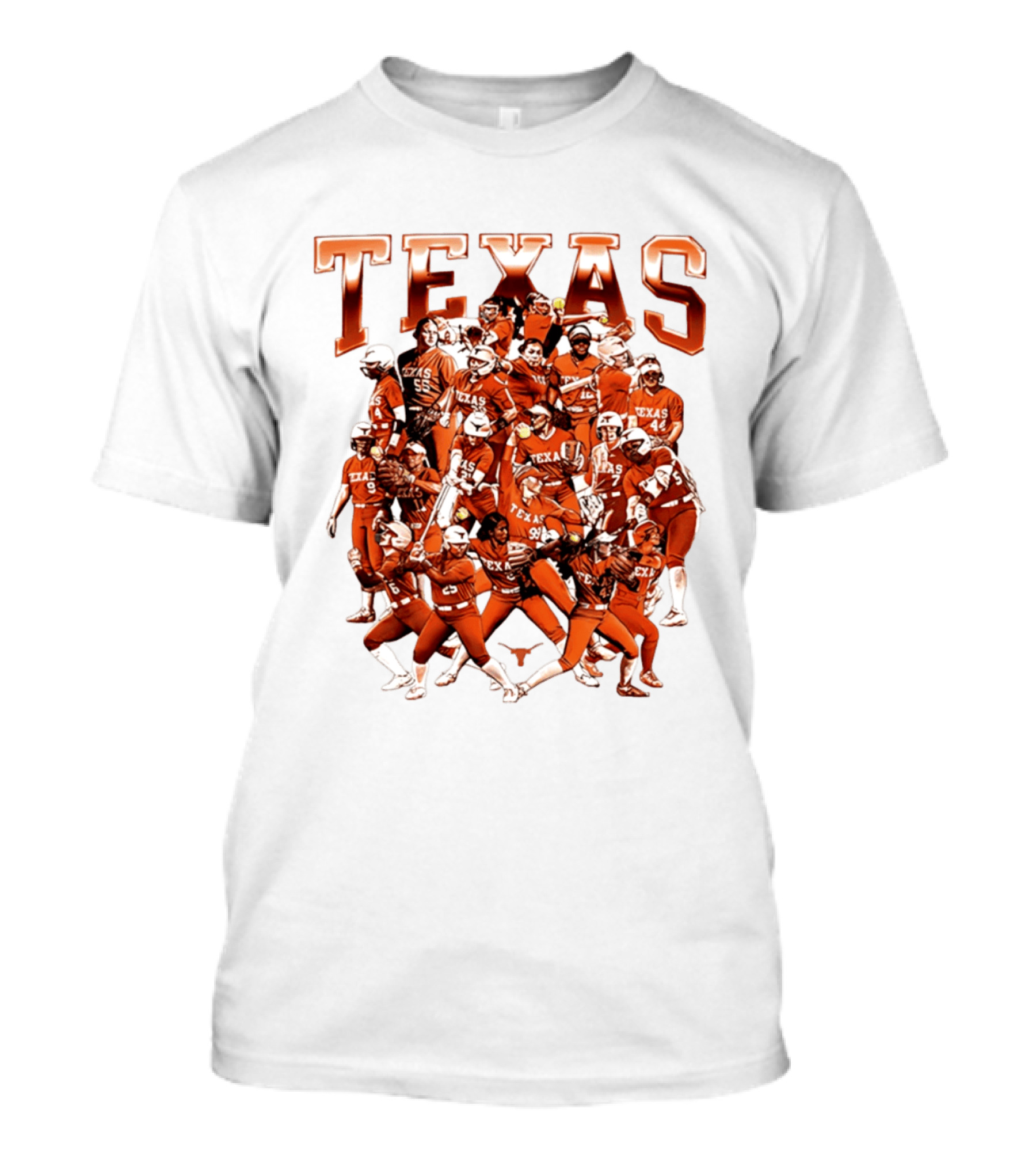 Texas Longhorns Softball Team Collage NCAA Sports Apparel Fan Gear T-Shirt