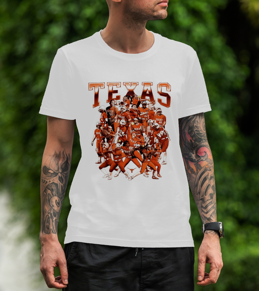 Texas Longhorns Softball Team Collage NCAA Sports Apparel Fan Gear T-Shirt