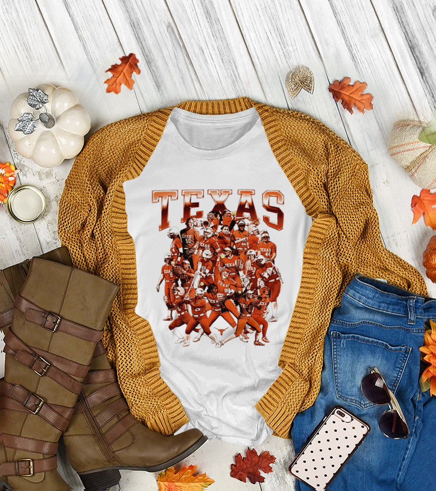 Texas Longhorns Softball Team Collage NCAA Sports Apparel Fan Gear T-Shirt