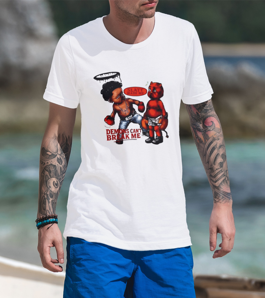 Demons Can't Break Me Slatt Made Me Boxing Halo Devil T-Shirt