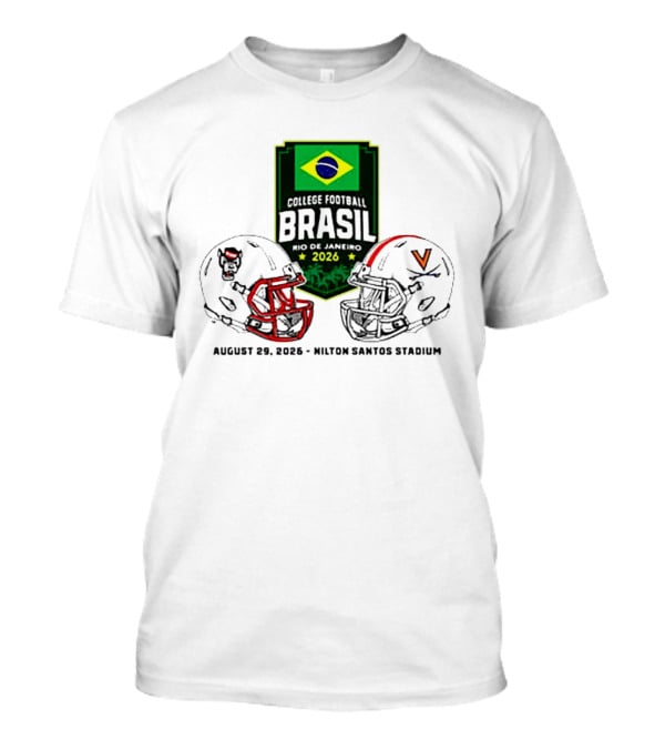 NC State Wolfpack Vs Virginia Cavaliers Brasil College Football Rio Game 2026 Hilton Santos Stadium August 30 T-Shirt