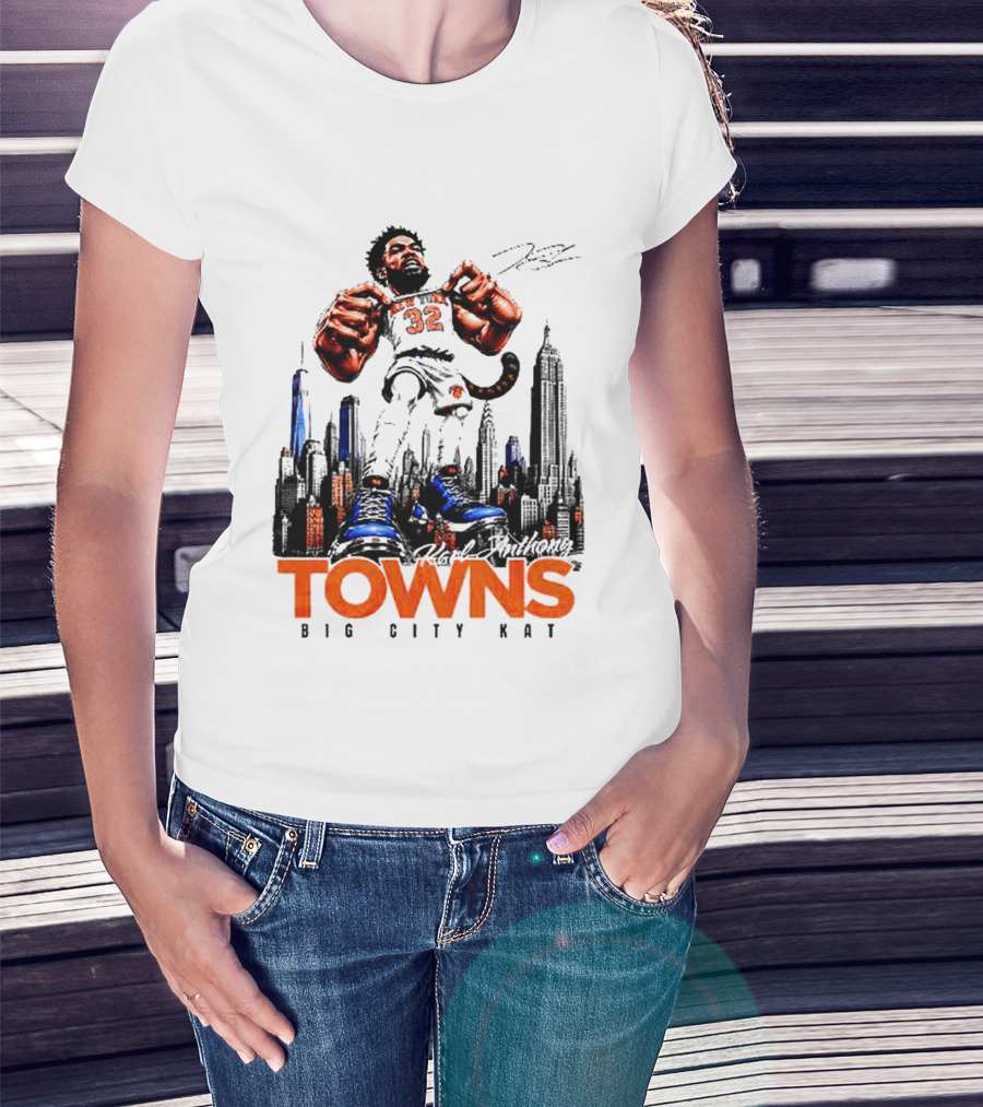 Karl Anthony Towns Big City Kat New York Knicks 32 T-Shirt