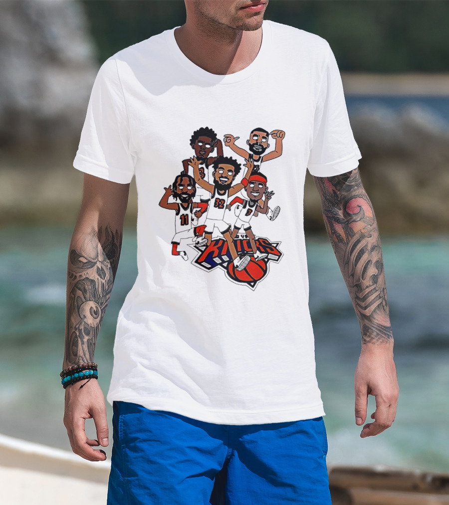 Premiun New York Knicks Future Champs 2026 NBA Cartoon Players T-Shirt