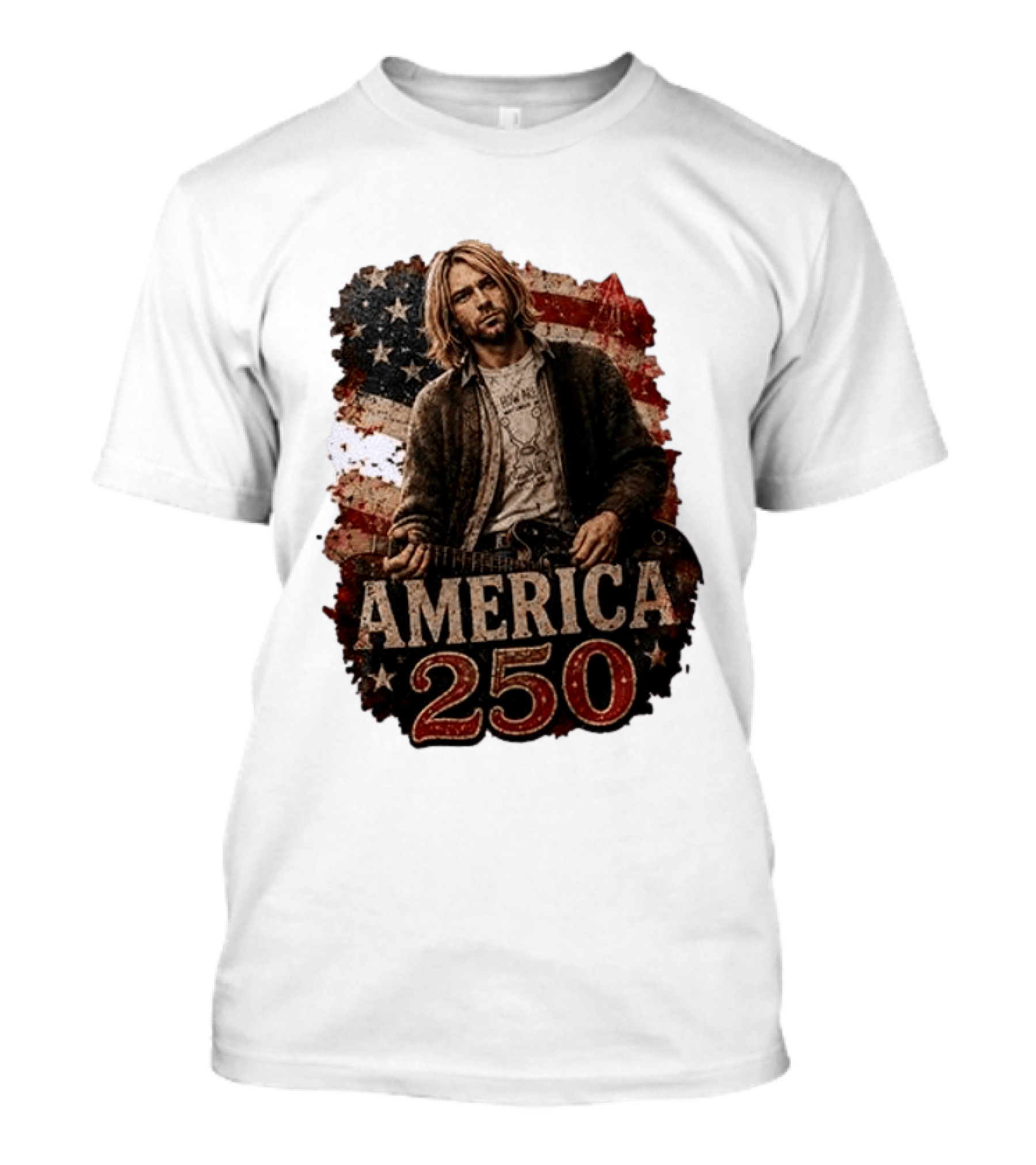 America 250 Years Of Freedom I Love America Kurt Cobain T-Shirt