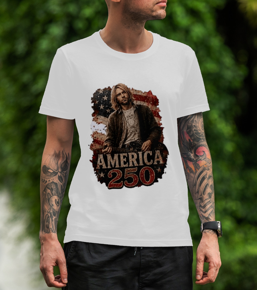America 250 Years Of Freedom I Love America Kurt Cobain T-Shirt