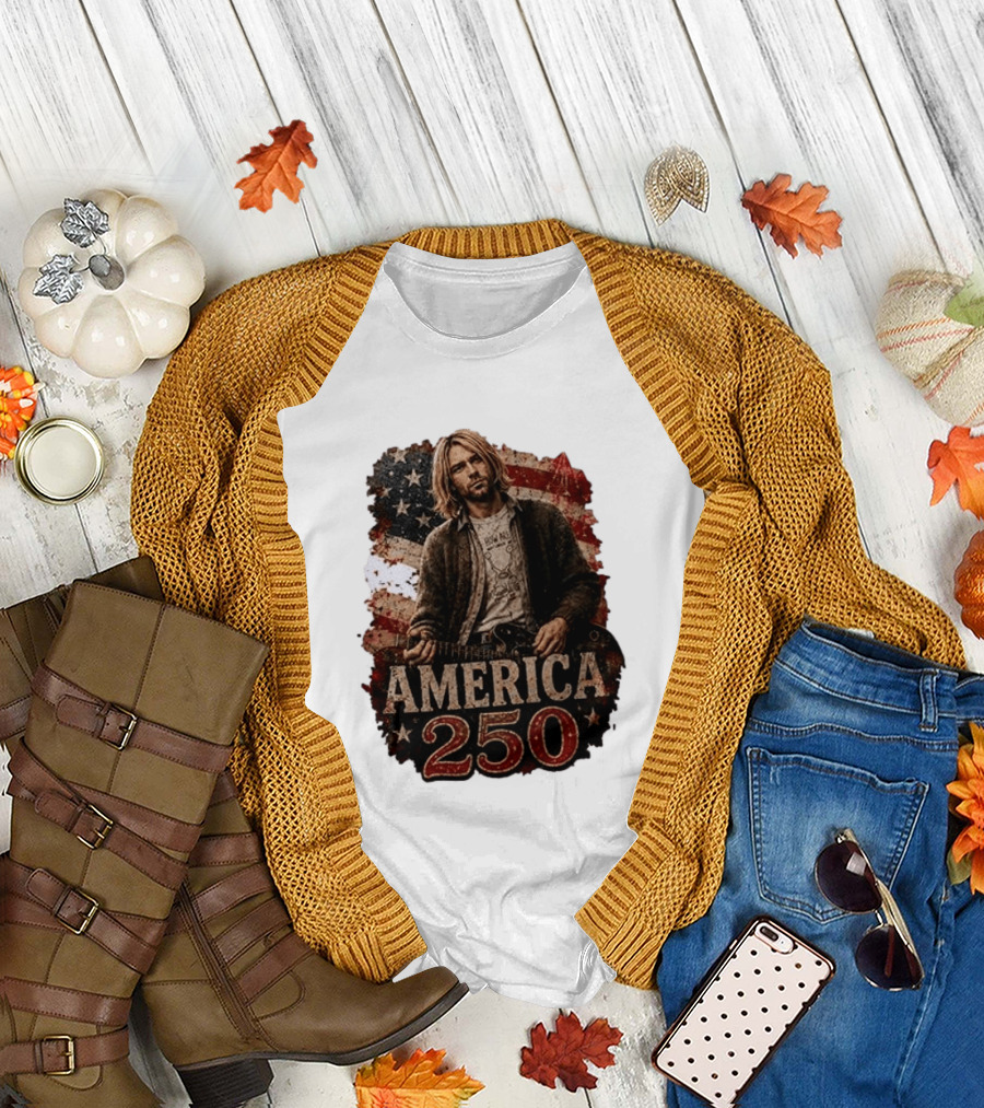 America 250 Years of Freedom I Love America Kurt Cobain T-Shirt