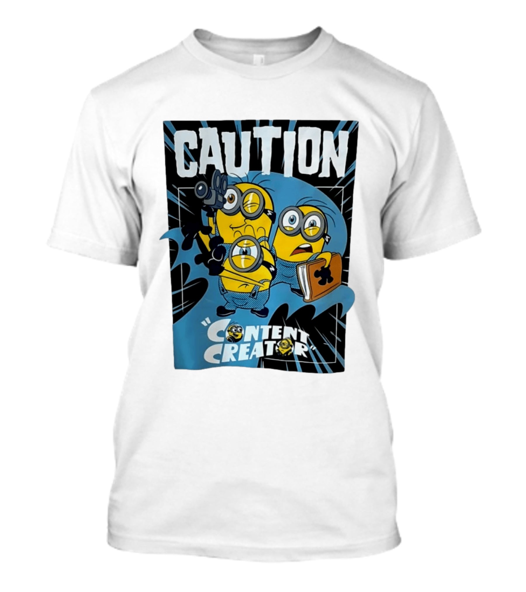 Caution Minions Content Creator Fun T-Shirt