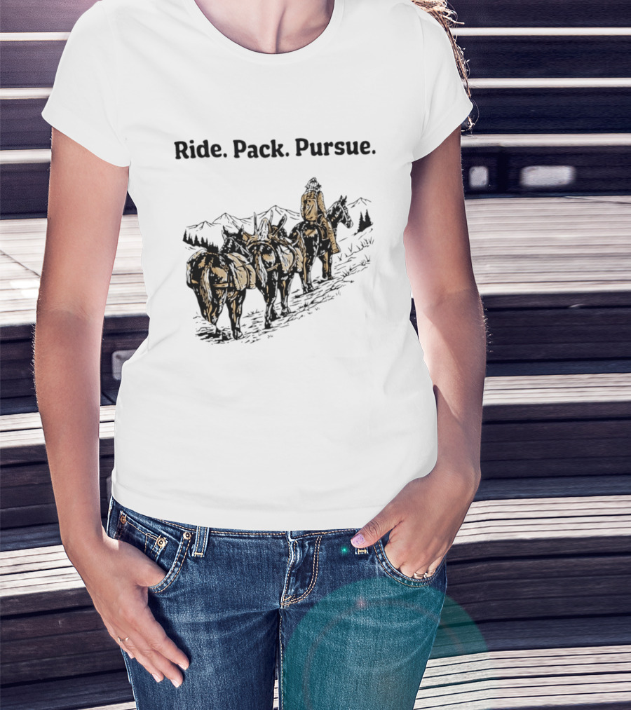 Mountain Wilderness Backcountry Ride Pack Pursue Mules Expedition Journey T-Shirt