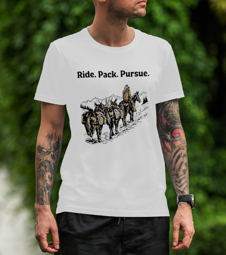Mountain Wilderness Backcountry Ride Pack Pursue Mules Expedition Journey T-Shirt