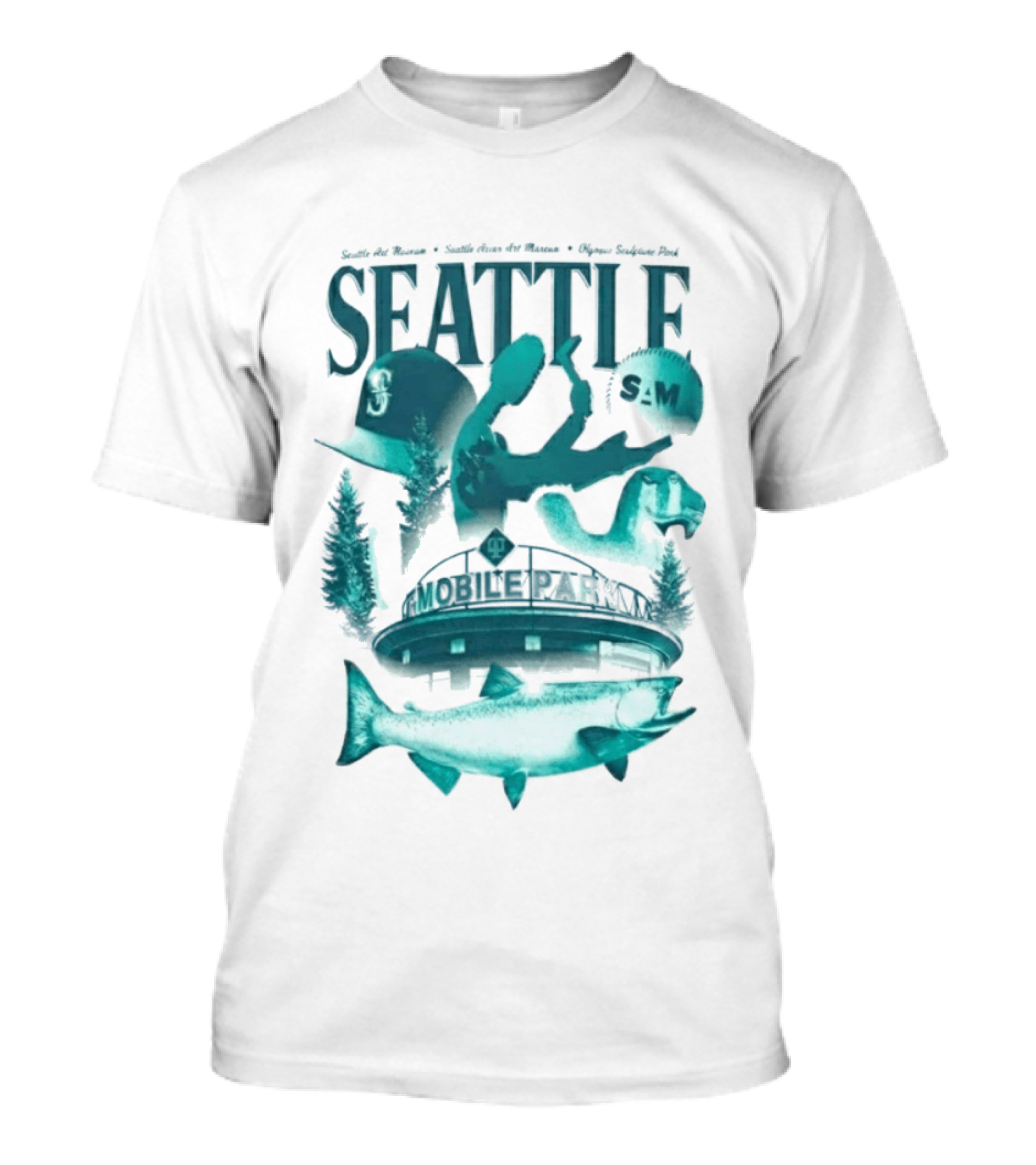 Seattle Mariners SAM Museum Olympic Sculpture Park Salmon T-Shirt