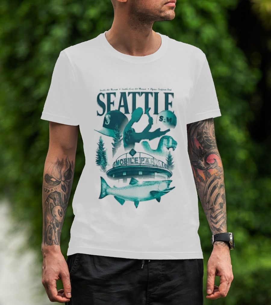 Seattle Mariners SAM Museum Olympic Sculpture Park Salmon T-Shirt