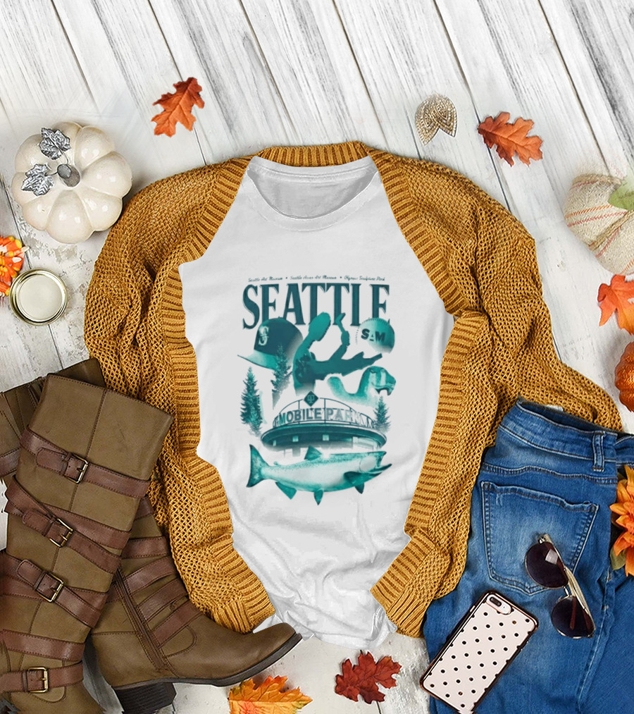 Seattle Mariners SAM Museum Olympic Sculpture Park Salmon T-Shirt