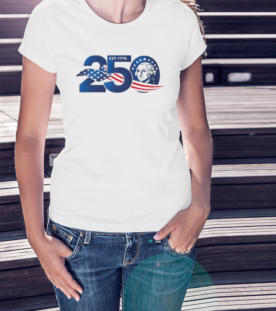 George Washington 250th Anniversary EST 1776 USA Patriot T-Shirt
