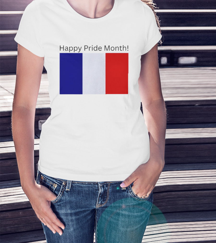 Happy Pride Month France Flag Celebration T-Shirt