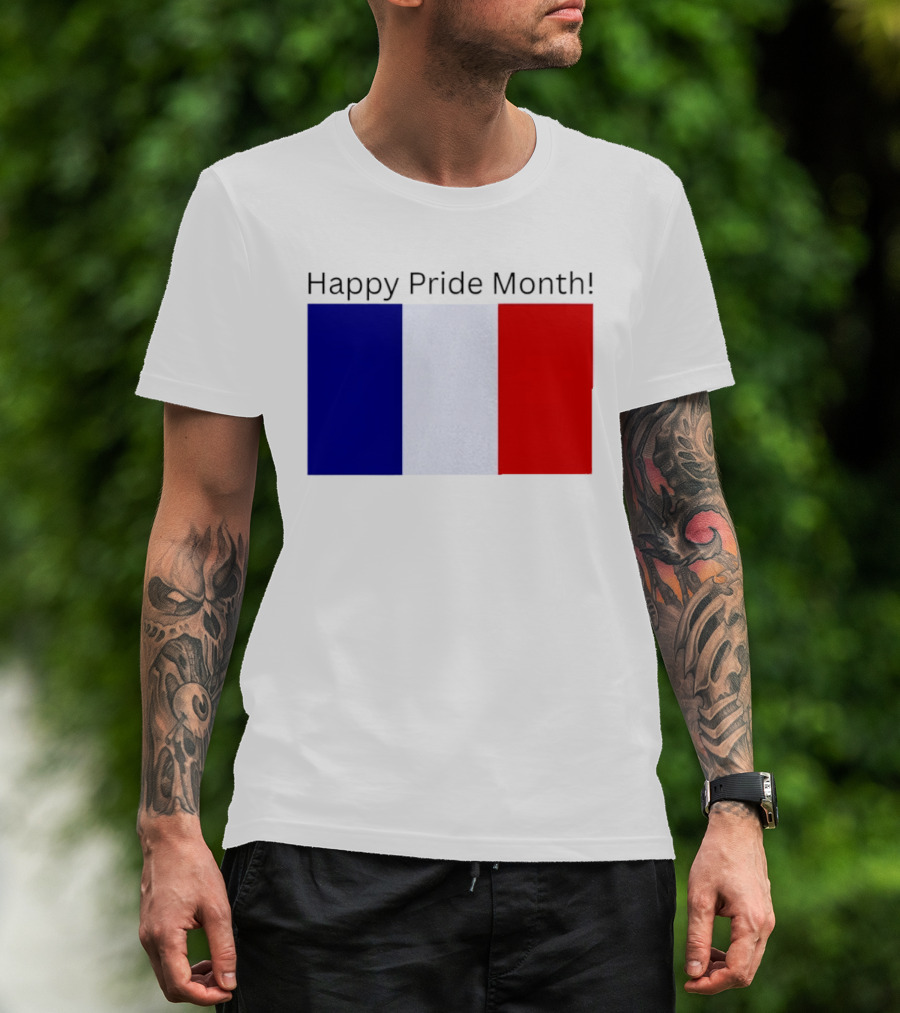 Happy Pride Month France Flag Celebration T-Shirt