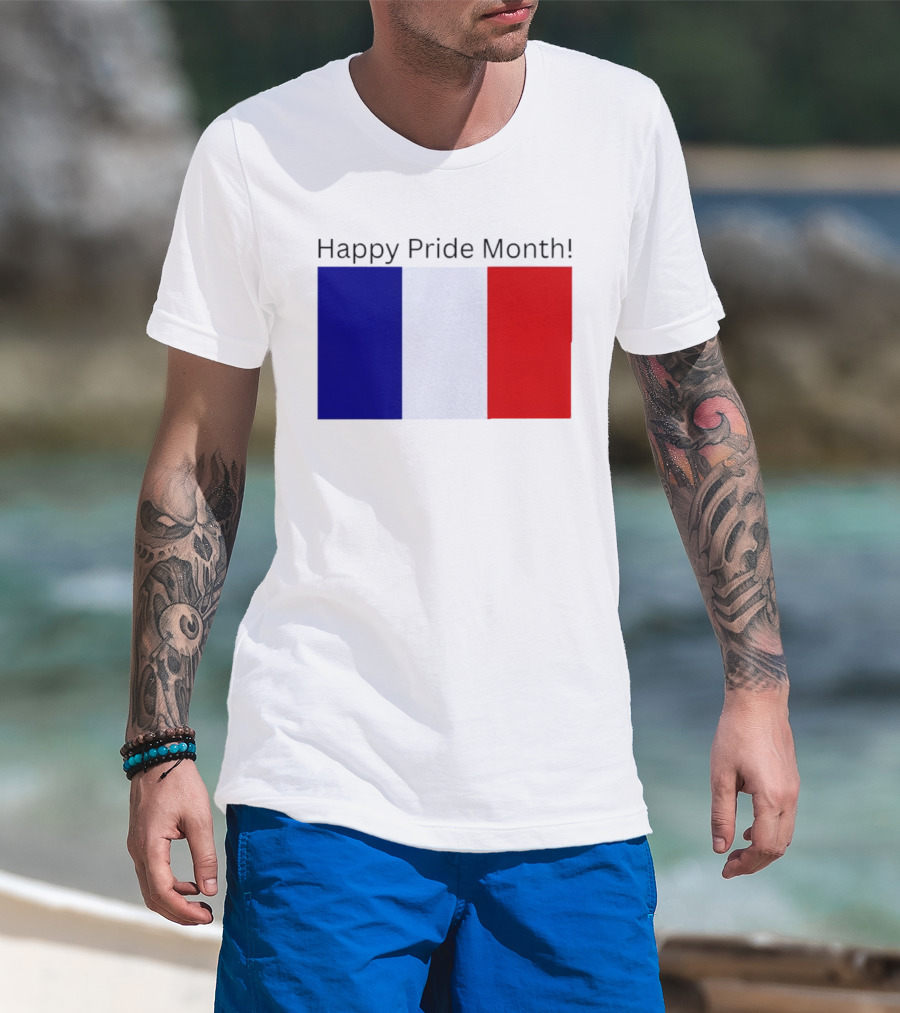 Happy Pride Month France Flag Celebration T-Shirt