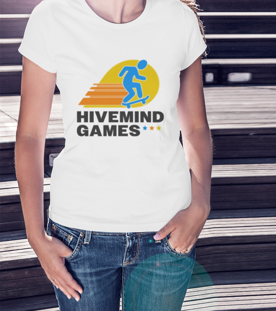 Hivemind Games Skateboarding Dynamic Motion With Shooting Stars T-Shirt