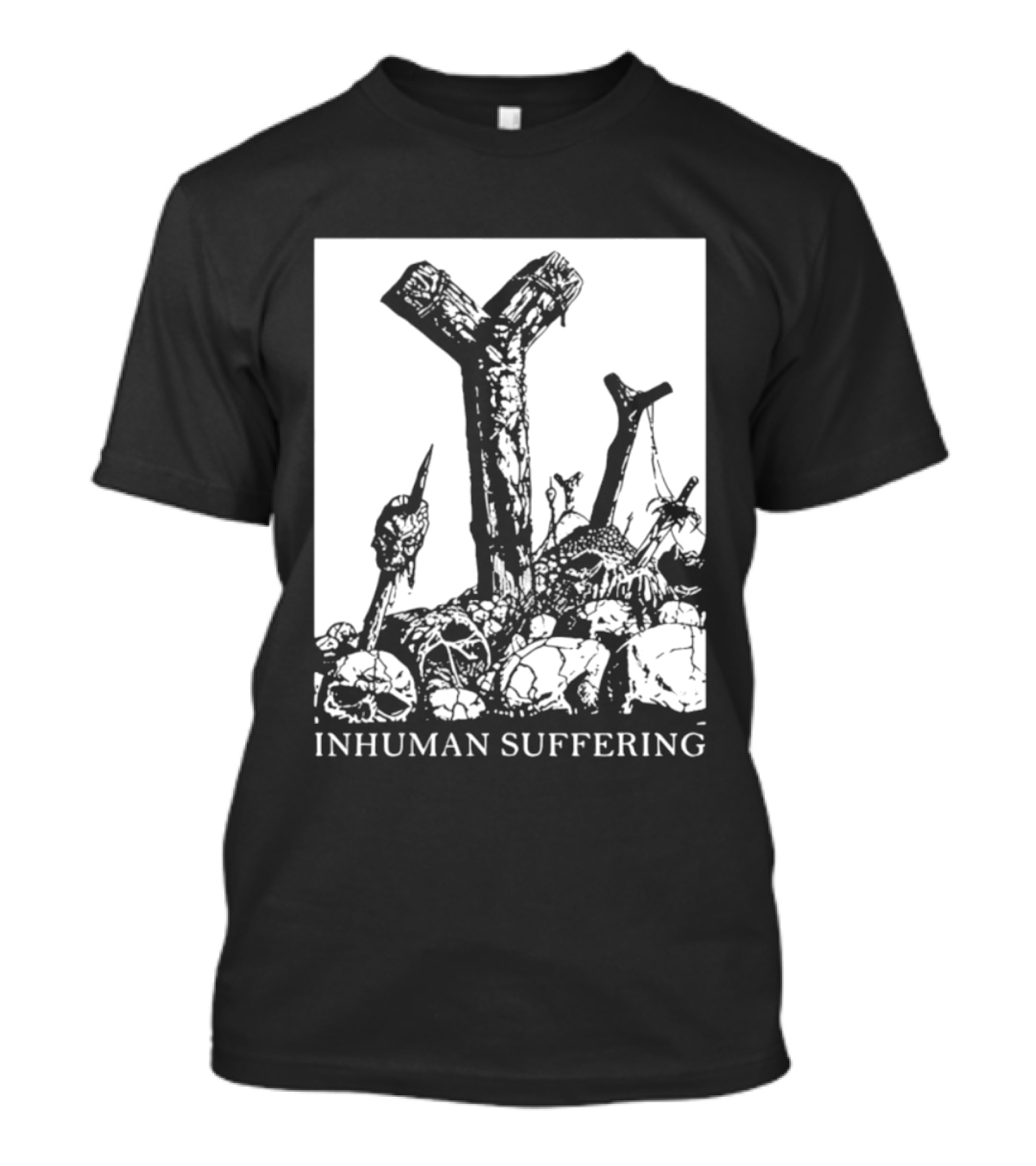 Death Metal Black Metal Extreme Metal Gothic Inhuman Suffering Skulls Swords T-Shirt