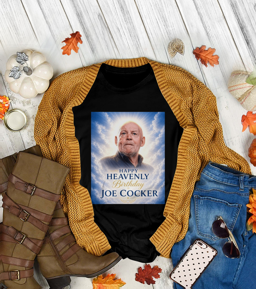 Happy Heavenly Birthday Joe Cocker Cloud Background Halo T-Shirt