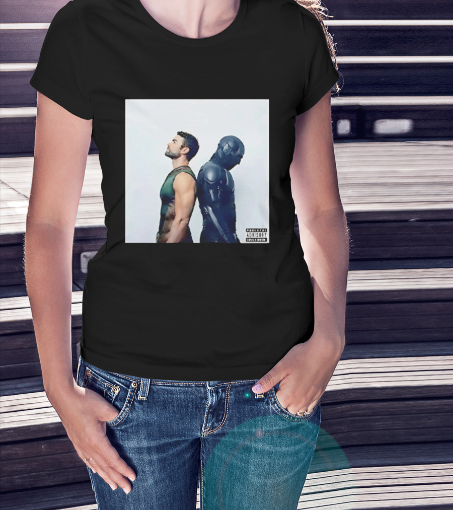 The Deep And Black Noir The Boys Parental Advisory Iconic Character Duo T-Shirt