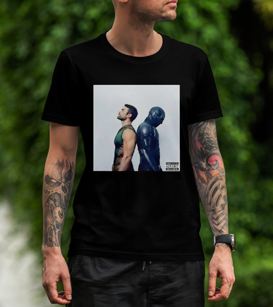 The Deep And Black Noir The Boys Parental Advisory Iconic Character Duo T-Shirt