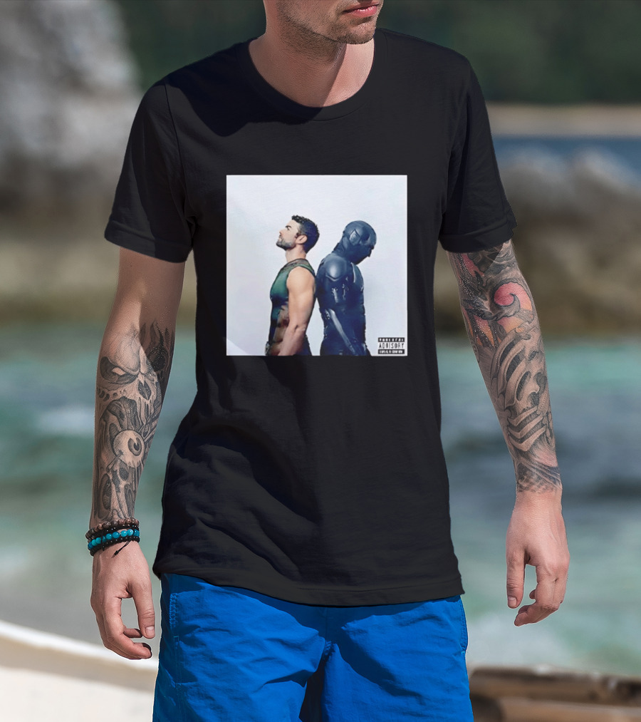 The Deep And Black Noir The Boys Parental Advisory Iconic Character Duo T-Shirt