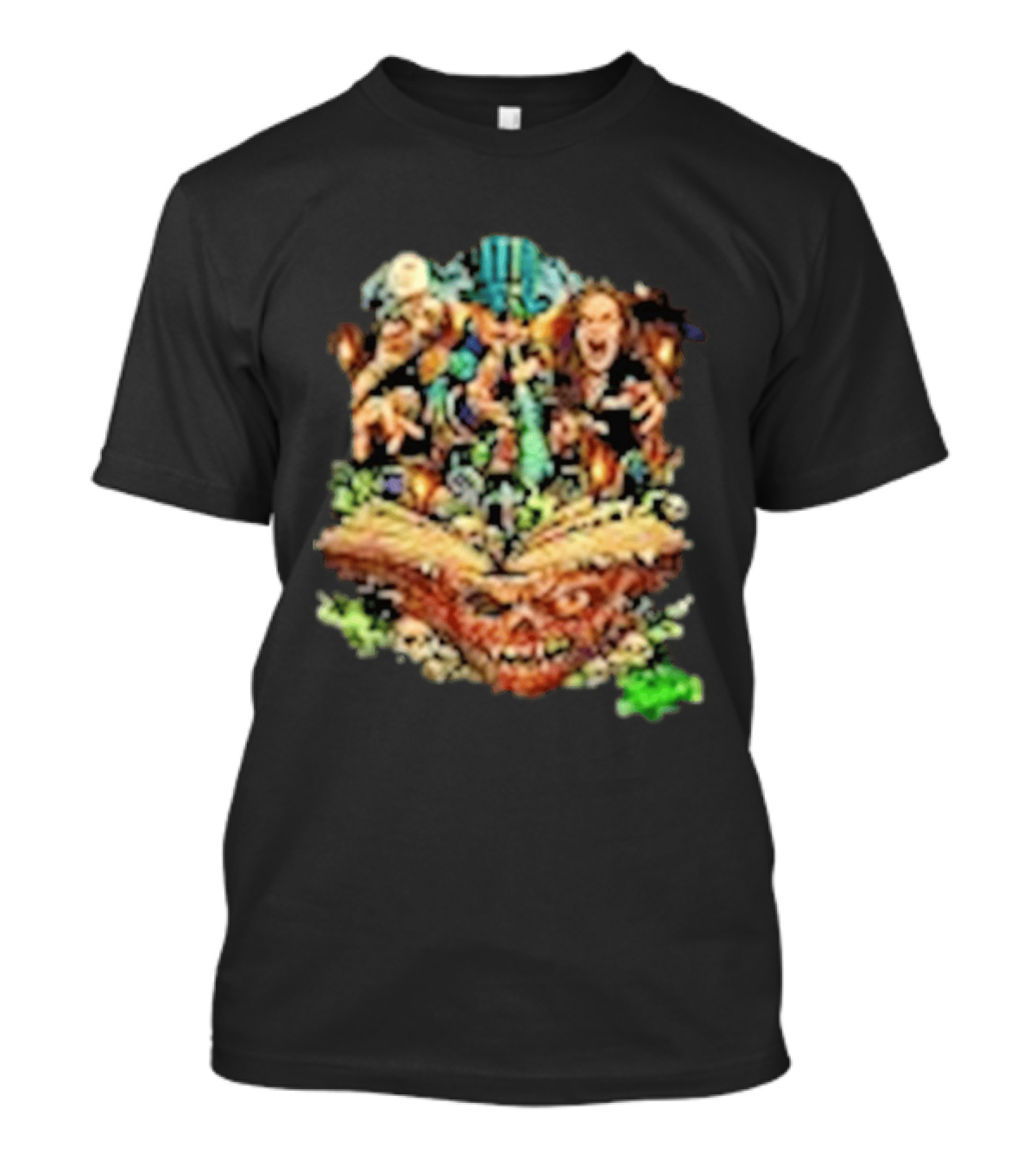The Necronomicon Outbreak JCW Voodoo Graveyard Horror Skull Book T-Shirt